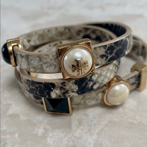 Tory Burch Snakeskin Wraparound Bracelet